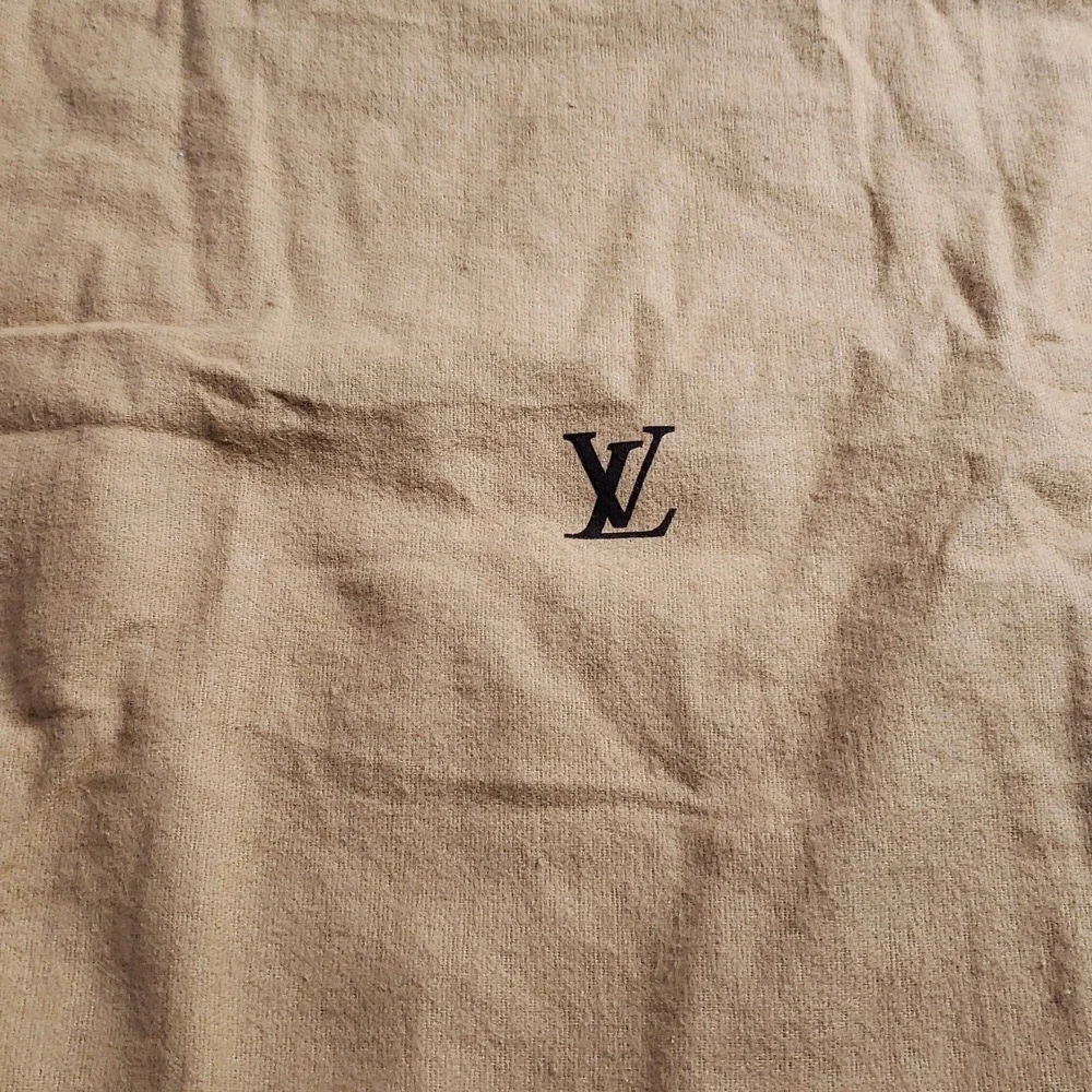 Louis Vuitton 100% Cotton Large Logo Drawstring Dust Bag Soft Neutral Italy - Picture 2 of 11